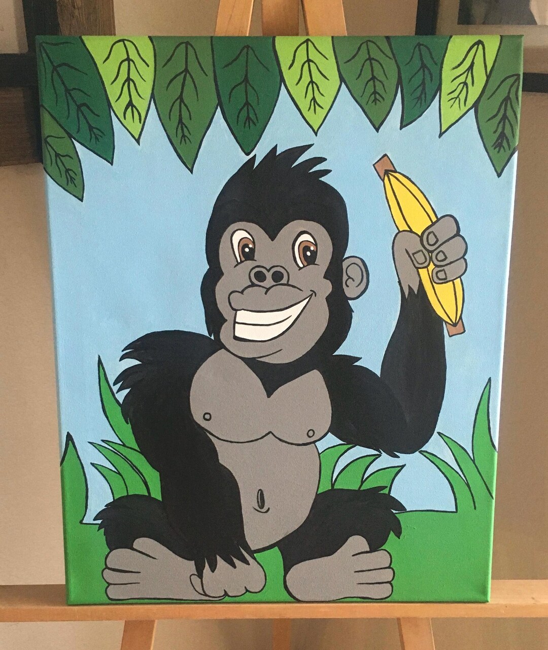 Gorilla Acrylic Painting Etsy gorilla-acrylic-painting-etsy