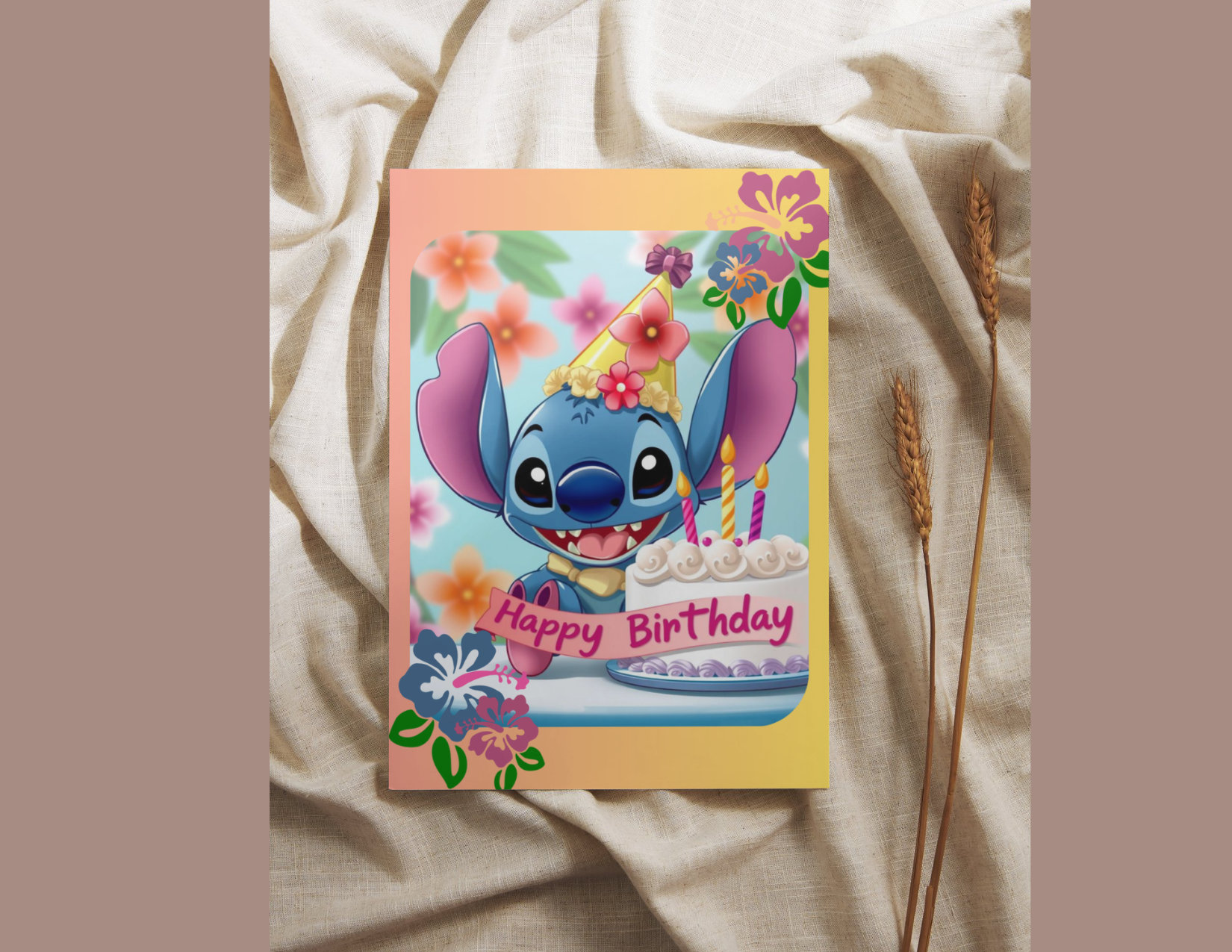 Stitch Birthday Card Digital Download - Printable Birthday Card PDF ...
