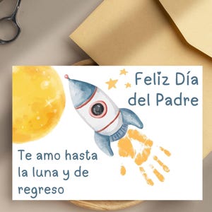 Spanish Father's Day Art - Father's Day Keepsake - Personalized Father's Day Art - Unique Handprint Art - - Feliz Día del Padre