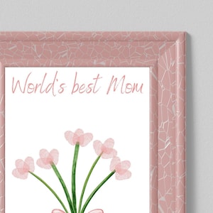 Fingerprint Flower Art - Kid’s Keepsake - Personalized  Art - Fingerprint Art - For a Mom or Granny - Flowers