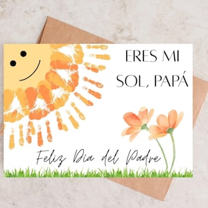 Spanish Father's Day Art - Father's Day Keepsake - Personalized Father's Day Art - Unique Handprint Art - - Feliz Día del Padre