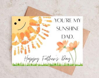 Father&#39;s Day Art - Father&#39;s Day Keepsake - Personalized Father&#39;s Day Art - Unique Handprint Gift - Handprint Art