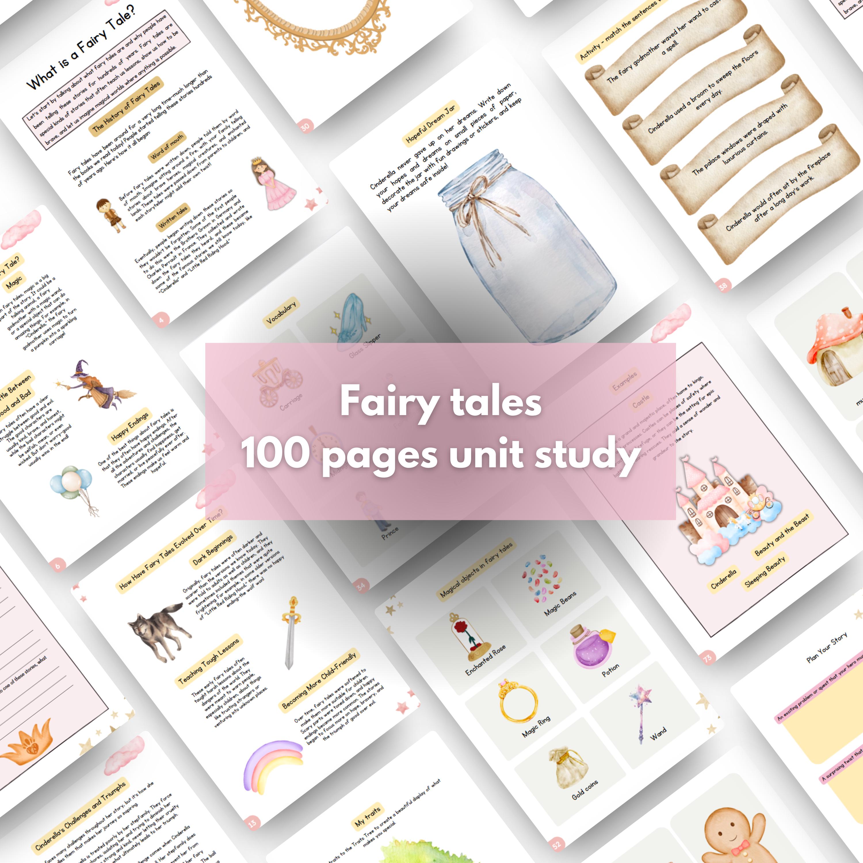 100+ Page Fairy Tale Unit Study | Printable Homeschool Curriculum | Creative Learning for Elementary School I Printable Unit Study Resource