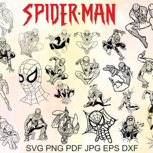 Spiderman Svg Bundle, Spiderman Png Bundle, Spiderman Svg, Spiderman Outline Svg, Spiderman Silhouette, Spidey Svg, Spiderman Cut Files Svg
