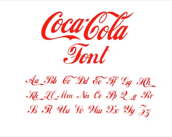 Coca Cola Alphabet SVG Font: Clipart, PNG/AI (Instant Download)