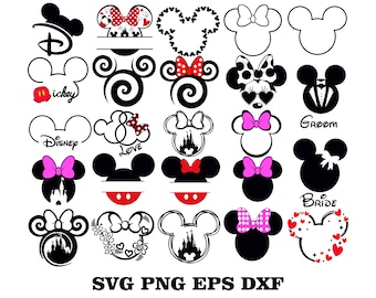 Mouse Head SVG Bundle, Layered Disney Clipart (Digital Files)