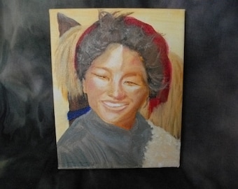 Tibetan With Horse  Oil on archival canvas