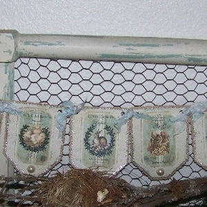 Easter Banner Shabby Vintage Style Handmade Easter Banner Garland Bunting