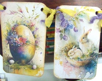 Easter Egg Bunny Banner Garland Bunting Handmade Vintage Style