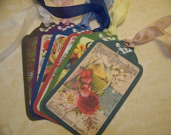 Summer Garden Tags - Vintage Seed Packet Tags - Set of 6