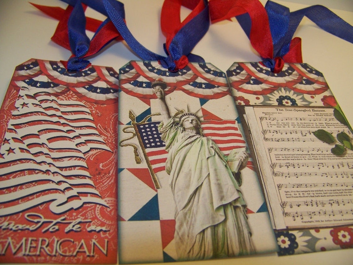 Patriotic Tags 4th of July Tags Americana Tags Independence | Etsy