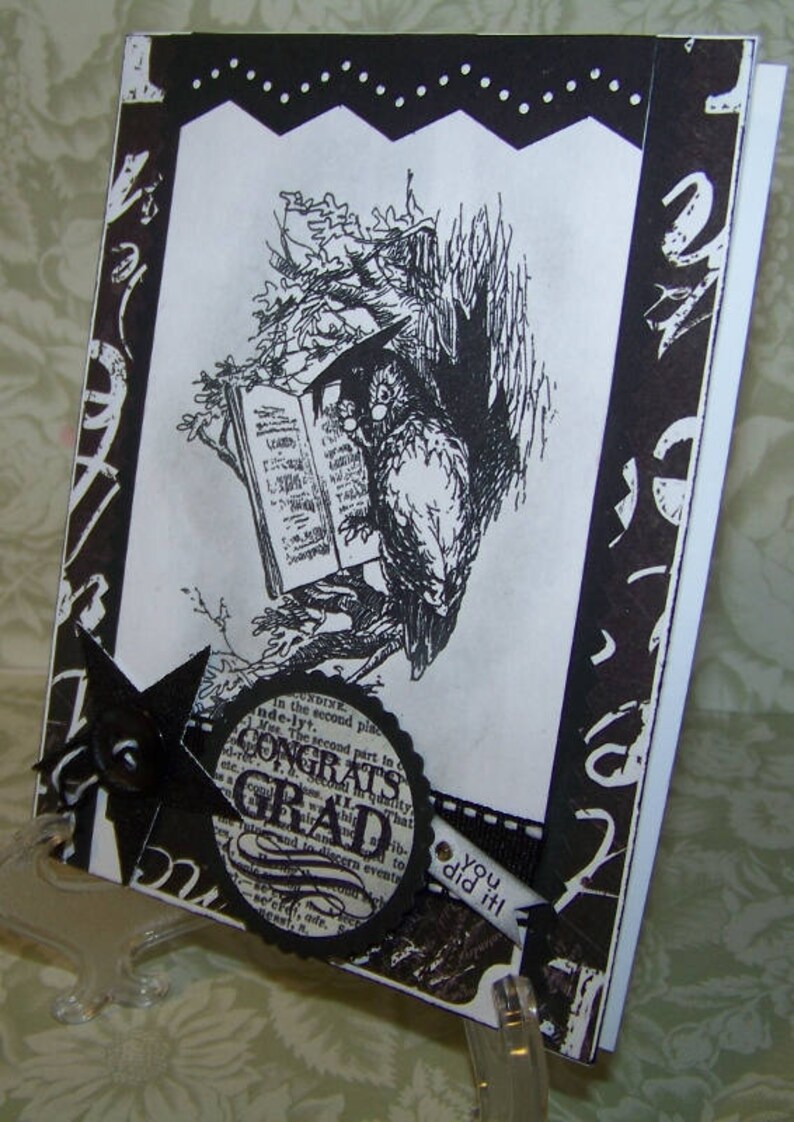 Graduation Card Handmade Vintage Style