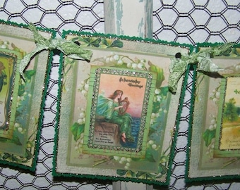 St. Patrick's Day Banner Handmade Vintage Style St. Patrick's Banner Garland Bunting