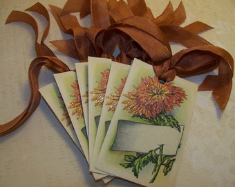 Thanksgiving Place Card Tags Autumn Place Card Tags Vintage Style Set of 6 or 9