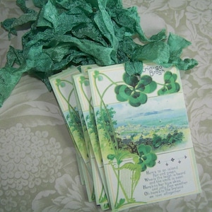 St. Patrick&#39;s Day Tags Decoration Handmade Vintage Style Erin go Bragh Set of 6 or 9 New 2020