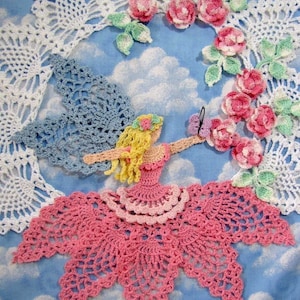 PDF Crochet Pattern- Flower Garden Fairy Doily