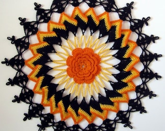 PDF Crochet Pattern: "Trick or Treat Doily"