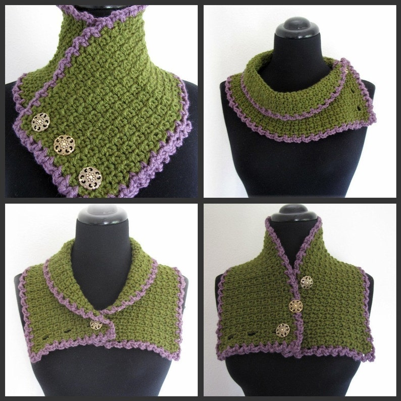 PDF Crochet Pattern Quick and Easy Crocheted Scarflette Pattern Set 6 different designs image 3