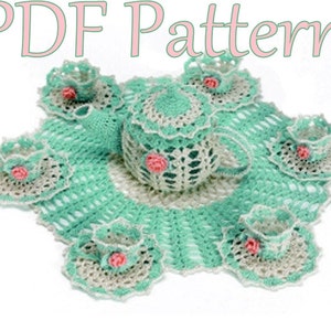 PDF Crochet Pattern- Tea Party Doily