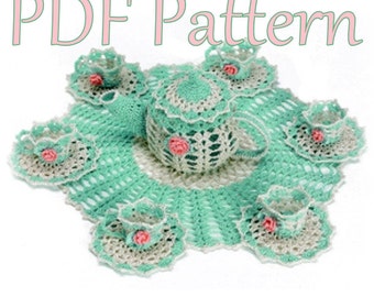 PDF Crochet Pattern- Tea Party Doily