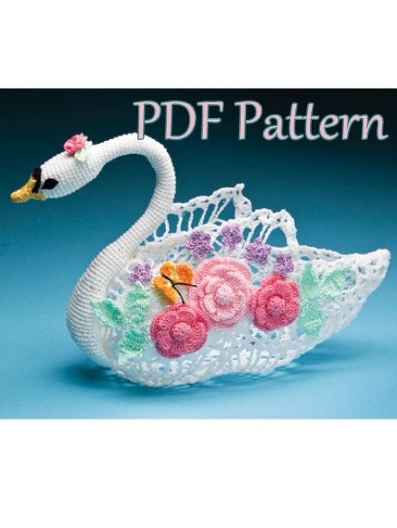 PDF Crochet Pattern Swan Queen Centerpiece image 1