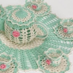 PDF Crochet Pattern Tea Party Doily image 3