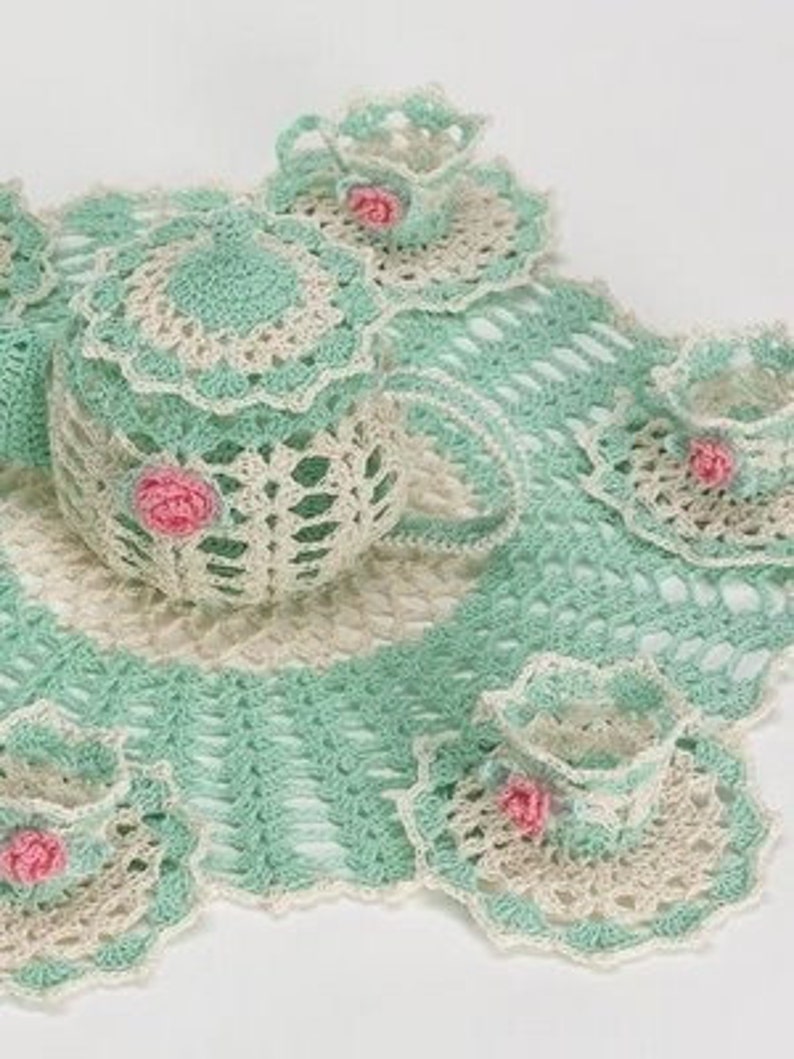 PDF Crochet Pattern Tea Party Doily image 3