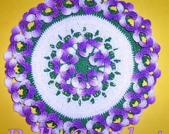 Patrón de crochet en PDF: Colección de bordes florales con volantes vintage