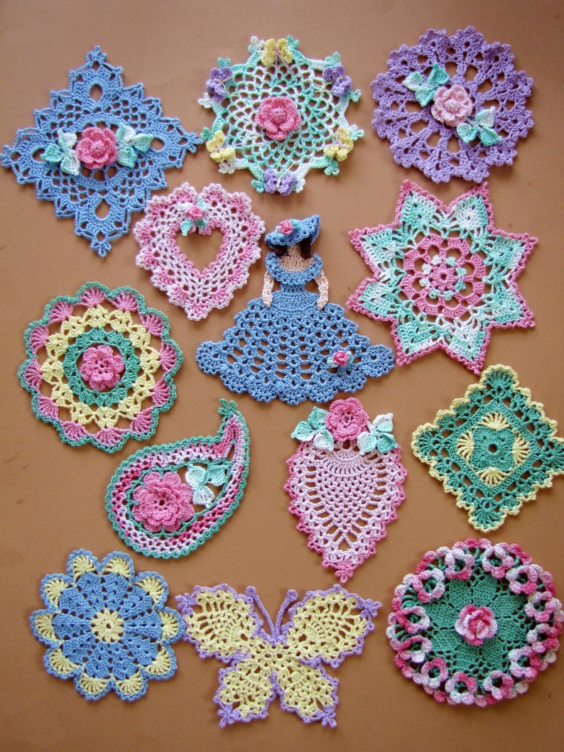 PDF Crochet Pattern Dainty Little Doilies 13 different designs image 1