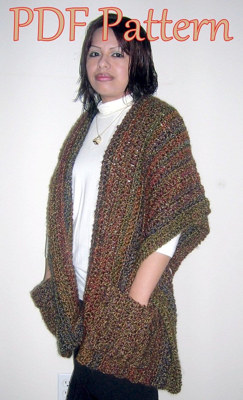 PDF Crochet Pattern Super Simple Shaped Shawl image 1