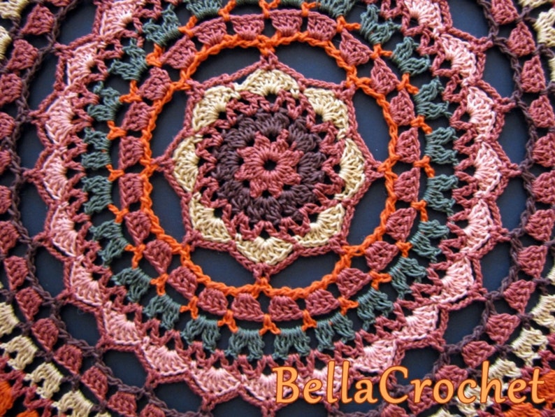 PDF Crochet Pattern: Autumn Spice Mandala Doily image 2