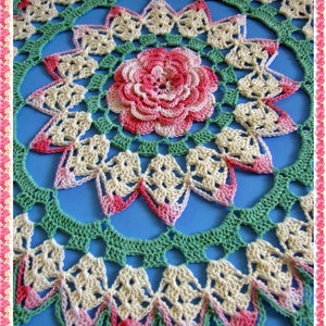 PDF Crochet Pattern: Rhapsody Rose Doily image 2