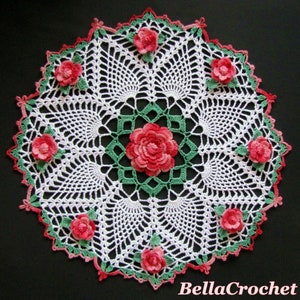 PDF Crochet Pattern: "Dorothy's Roses Doily"