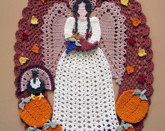 PDF Crochet Pattern- Angel of Thanksgiving Doily