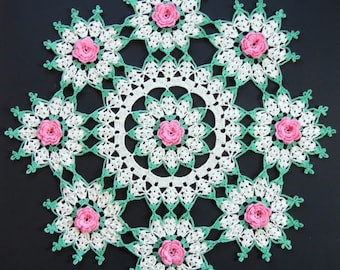 PDF Crochet Pattern: "Rose Garden Centerpiece"