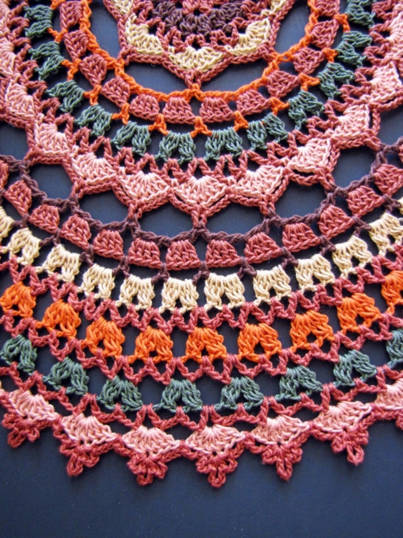 PDF Crochet Pattern: Autumn Spice Mandala Doily image 3