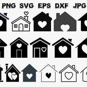 Scandinavian House SVG Bundle: Floral Roof, Tiny Home Outline (Digital Download)