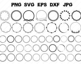 Floral Wreath SVG Bundle: Laurel Frame, Circle Monogram (Digital Download)