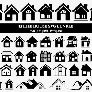 Pacchetto SVG di Little House, SVG di Roof House, SVG di Floral House, SVG di Tiny House, SVG di House Outline, SVG di Scandinavian House, file di taglio per Cricut