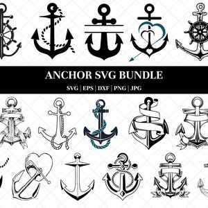 Anker SVG / nautische SVG / anker clipart / gesneden bestand voor Cricut / silhouet / vector / dxf / png / eps