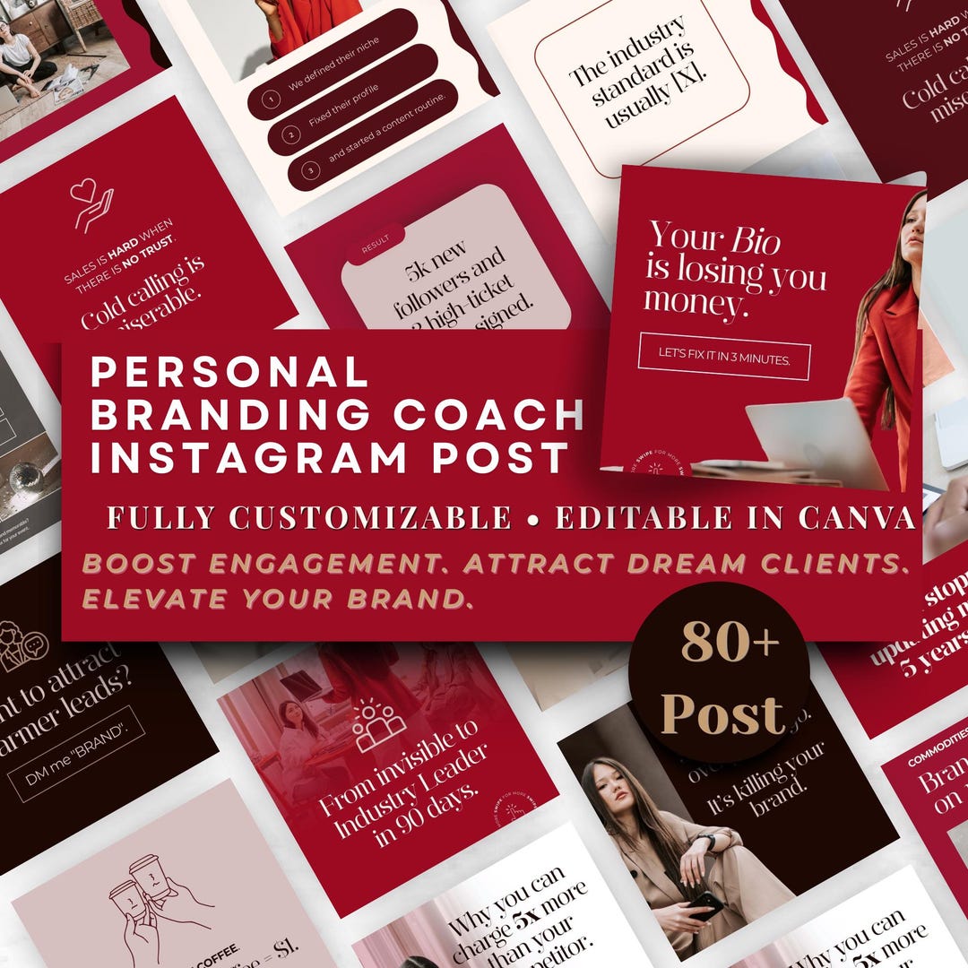 Coach Instagram Post Templates | 80+ Canva Editable Social Media ...