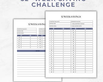 52-Week Business Savings Tracker: Editable Canva Template (Printable PDF)