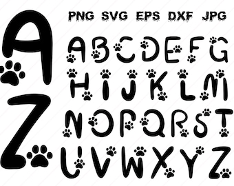 Dog Font Ttf, Dog Paw Print Font, Animal Fonts, Pet Fonts, Craft
