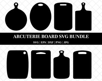 Paquete SVG de tabla de cortar: Archivos vectoriales de cocina (descarga digital)