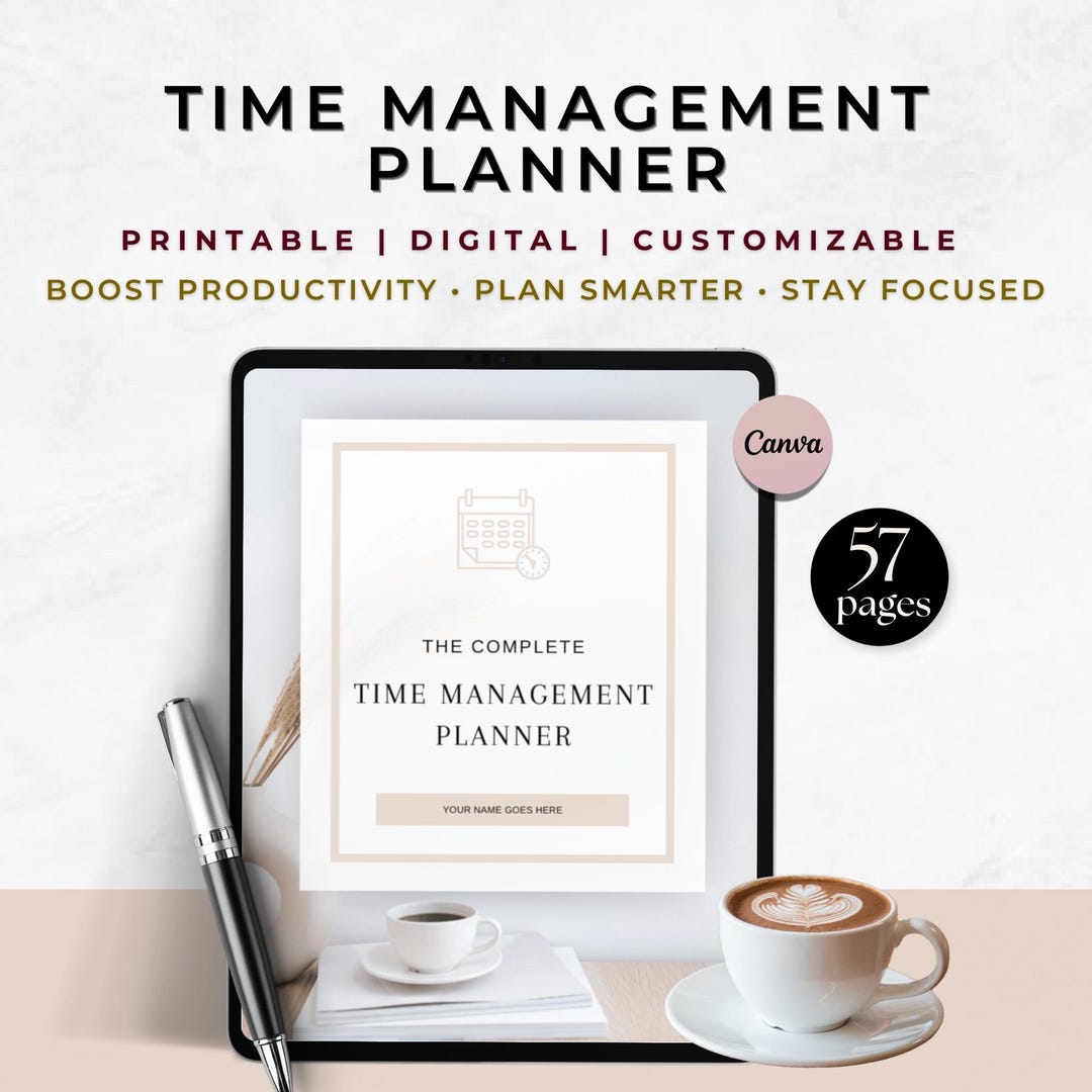 Weekly Time Management Planner: Project & Goal Organizer (printable PDF ...