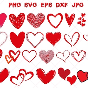 Harten Svg-bundel, hartoverzicht Svg, hart gesneden bestanden, hart Clipart, harten Svg, liefde Svg, Solid Heart Svg, Png, Dxf, Eps