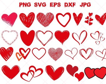 Heart SVG Bundle, Love Clip Art, Cut Files (Digital Download)