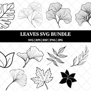 Paquete SVG de HOJAS, Paquete SVG de HOJAS, Clipart de hojas, Archivos de corte SVG de hojas para Cricut, Rama SVG, Ramita SVG