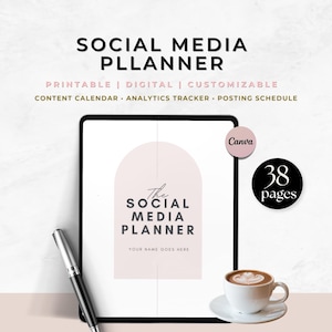 Canva Social Media Planner Template: Content Creator Marketing (Digital Download)