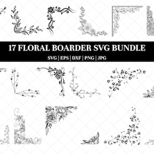 Corner svg bundle, Flower corner svg, Corner border svg, Wedding border svg. Decorative elements svg, Corner pattern border frames svg